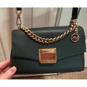Michael Kors Lita small leather crossbody bag in racing green